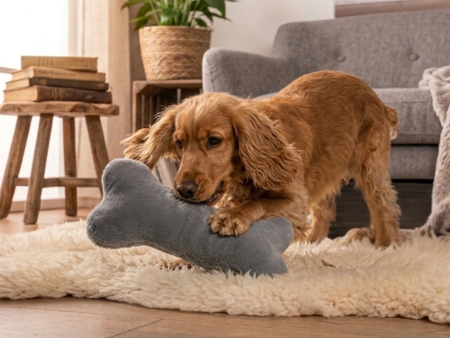 Kissen KUSCHELKNOCHEN Kuschelfell (vegan) - Image 3